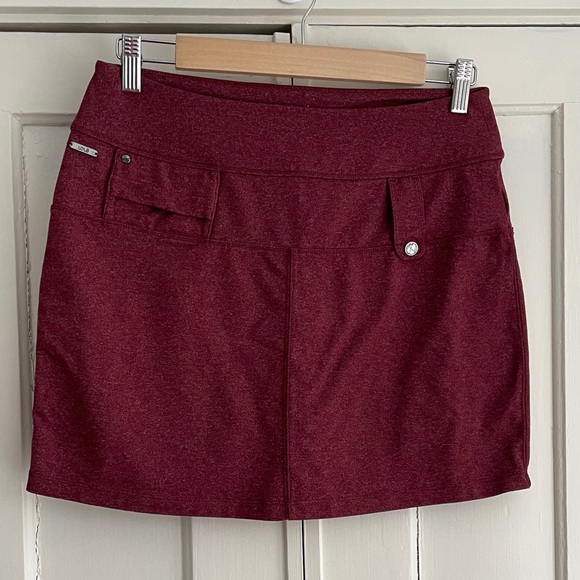 Lole Athletic Burgundy Heathered Short Skirt Sports with Pocket Detail S Tennis - Picture 1 of 5